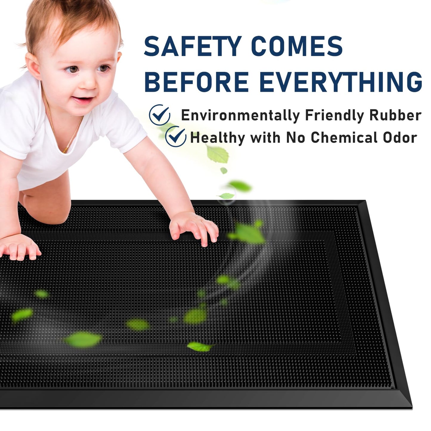 BEHERO Front Door Mat Outside Entrance, 36" x 17" Heavy Duty Rubber Outdoor Mats Enlarged for Entryway, Welcome Matt Outdoor, Dirt Trapping Waterproof