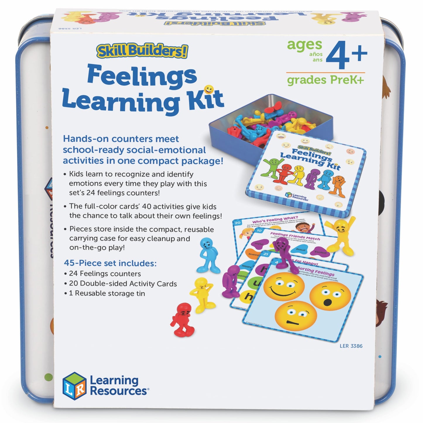 Learning Resources Skill Builders Feelings Learning Kit, SEL Activities, Social Skills Activities for Kids, Talking Flash Cards for Toddlers, Toddler Toy, Homeschool Supplies