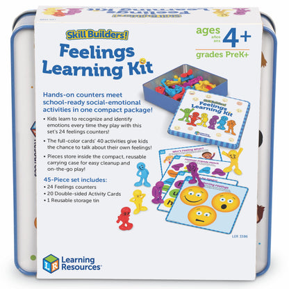 Learning Resources Skill Builders Feelings Learning Kit, SEL Activities, Social Skills Activities for Kids, Talking Flash Cards for Toddlers, Toddler Toy, Homeschool Supplies
