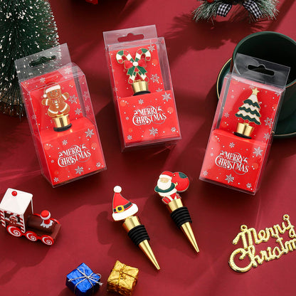 5 pcs Christmas Wine Stopper Christmas Wine Bottle Stoppers for Xmas Decor Winter Decor-Wine and Beverage Bottle Stopper for Christmas,Christmas Decoration Wine Stopper (Red and Green)
