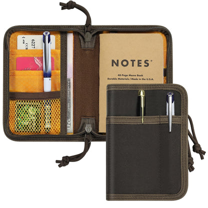 Journal Cover for Field Notes 3.5"x5.5",Water Resistant Journal Wallet for Moleskine Cahier,Waxed Canvas Pocket Notebook Cover,Brown