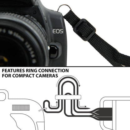 USA Gear DSLR Camera Strap Chest Harness with Quick Release Buckles, Black Neoprene Pattern and Accessory Pockets - Compatible with Canon, Nikon, Sony and More Point and Shoot and Mirrorless Cameras
