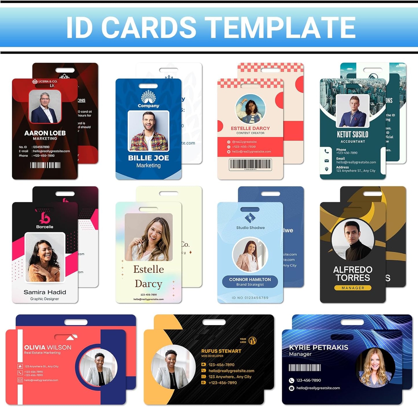 Custom Id Badge Custom Id Card Identification Badges Customizable Personalized Name Badge Customize Name Tag Photo Logo Employee Work Office Volunteer Customized Personal (Vertical-14)