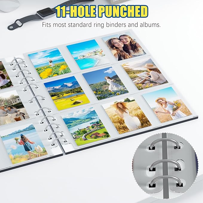 ABLY 2160 Pockets Trading Card Pages Sleeves 9-Pocket Clear Plastic Game Card Protectors for Sky, Pok, Bas Car and More, Fit 3 Ring Binder (120 Pages)