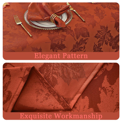 Honellaty Rust Square Napkin, Spillproof & Wrinkle Resistant, Elegant Jacquard Damask Napkin for Dining, Autumn, Harvest, Thanksgiving, 4 Pieces(20x20 Inches)