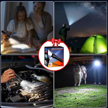 12Pack LED Flashlights High Lumens, 5Mode Tactical Flashlight for Home, Small Flashlights Powerful, Pocket Flashlight Battery Powered, Adjustable Torch Light, Mini Flash Light for Emergencies Camping
