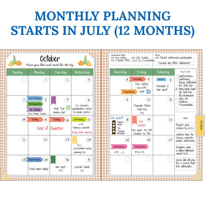 Carson Dellosa Education Teachers Plant Seeds That Grow Together 128-Page Teacher Planner, Undated 8"x11" Lesson Plan Farmers Market Themed Book With Stickers, Class Schedule, Weekly Calendar, Classroom Must Haves, Homeschool Essentials, School Supplies