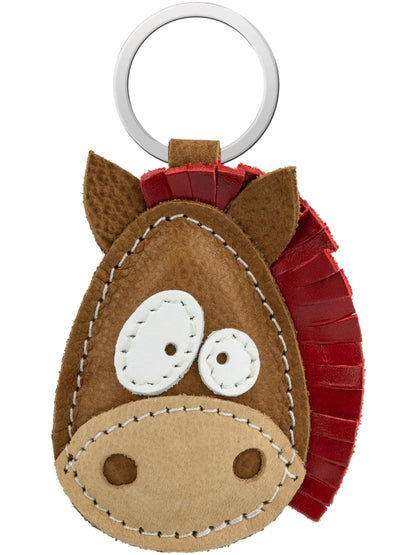 Simaru Genuine Leather Animal-Shaped Keychain – Made in EU – Ideal for Christmas, Birthdays & Anniversaries (Horse)