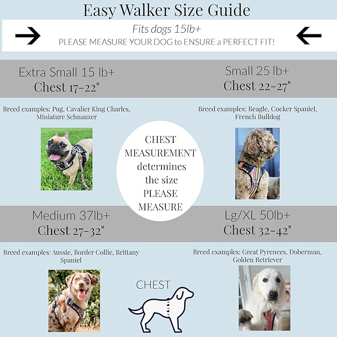 Lucky Love Dog No Pull Dog Harness, Adjustable and Easy to Walk, Cute Patterned Harness for Small Male & Female Dogs - Laguna, XS