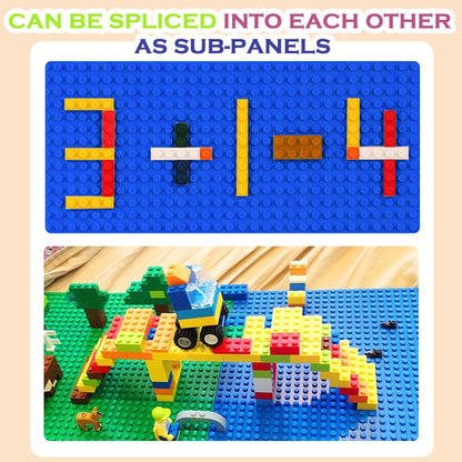 EKIND 4 PCS Classic 5" x 10" Building Baseplates, Compatible with Major Brands Toy Bricks, Encourage Logic & Creativity Through Play, Ideal STEM Activities for Children (Black)