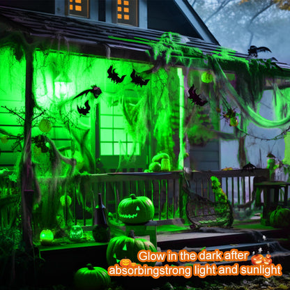 Joyhalo Glow in The Dark Spider Web Decoration, 700 sqft Halloween Web with 20 Spiders, Super Stretch Fake Cobwebs for Creepy Home & Party Indoor/Outdoor Decor