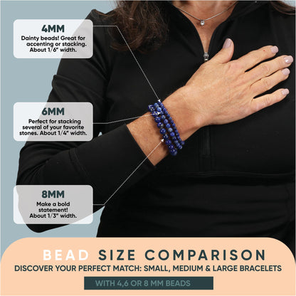 Cherry Tree Collection - Small, Medium, Large Sizes - Gemstone Beaded Bracelets For Women and Men - 6mm Round Beads (Multi-Beryl - Medium)