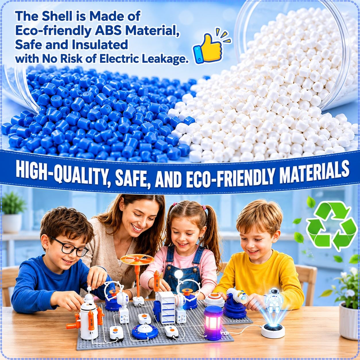 STEM Circuit Kit for Kids Ages 6+, 66PCS Electronics Exploration Kit with 1200+ Creative Projects for Home & School Learning, Educational Physics Science Toy Gift for Boys Girls