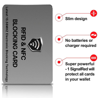 SaiTech IT 5 Pack RFID Blocking Cards, One Protects Entire Wallet Purse, NFC Contactless Bank Debit Credit Card Protector ID ATM Guard - Grey