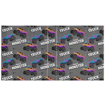 Monster Truck Black Round Ring Binders 1.5 Inch Racing Cars 3 Ring Clipboard Binder for Office School Work Supplies File Folder 200 Sheet Capacity