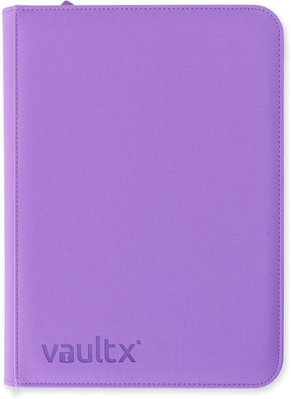 Vault X 9 Pocket Zip Binder, 360 Cards, Exo-Tec Material, 20 Side-Loading Pages (Purple)