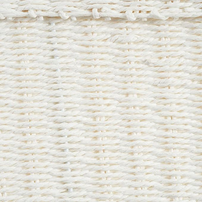 Household Essentials White Paper Rope Waste Basket Trash Bin for Bathroom, Bedroom, Office ML-7192