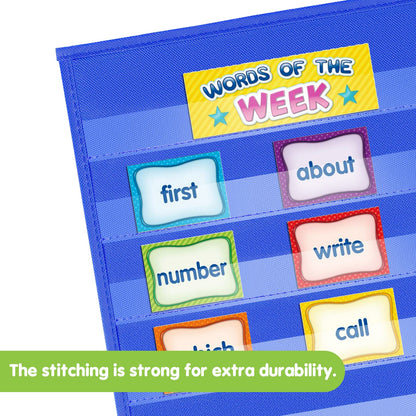 EAMAY Reading Specialist Multipurpose Table Top Pocket Chart (12W*13L, Blue)