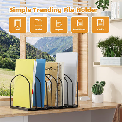 Simple Trending 2 Pack 9 Section Metal File Sorter Organizer for Desk Home Office, Black