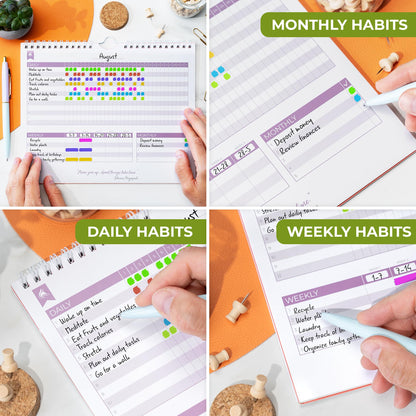 Clever Fox Habit Tracker Calendar – Inspirational Goal Tracker and Habit Calendar for Atomic Habits – Colorful Habit & Goal Planner Journal to Boost Productivity – 24 Months, 10″ x 8″ (Obsidian Green)