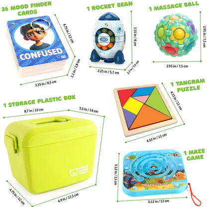 CALM DOWN CORNER the Original Kit for Kids — Therapist-Developed Emotional Regulation Set with Sensory Fidget Tools, Feeling Cards & 100+ Calming Activities for Home, Classroom & Therapy