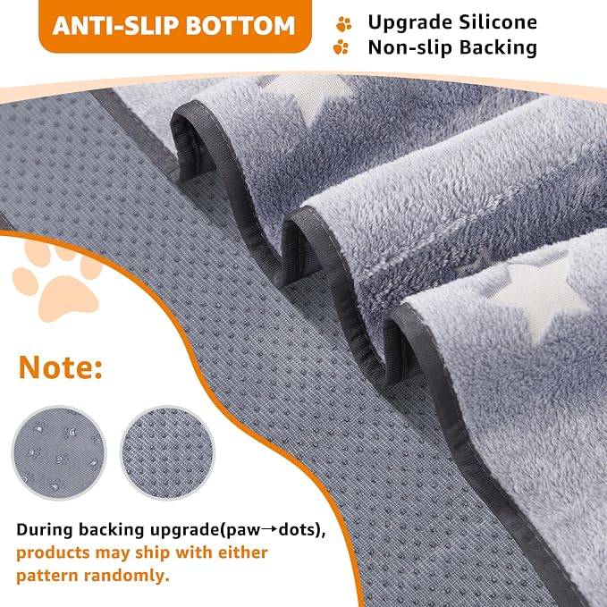 LOOBANI Washable Pee Pads for Dogs, Fast Absorption Reusable Puppy Pads, Waterproof Whelping Mats, Non Slip Training Pet Playpen Mat for Floor, Dog Crate, Grey, 2 Pack 48 x 48 in