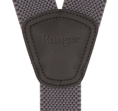 Ranger - Suspenders for Men – 1.6 inch. Wide, 55 inch. Heavy Duty, Long, Strong, Solid, Formal, Suit Accessories Men - Dark Grey