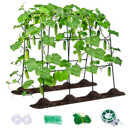 U-Shape Cucumber Trellis for Raised Beds - 47.2”x47.2”x21.6” Green Metal Arch Trellis, Rust-Resistant Garden Plant Support for Climbing Vegetables, Vines, Flowers - Heavy Duty & Easy to Assemble