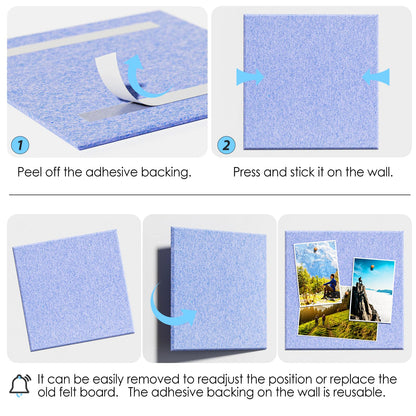 MaxGear Large Cork Board for Wall 36" x 24", Light Blue Bulletin Board, 6 Pack Felt Wall Tiles with Pushpins, Cork Boards for Office Pin Board Tack Board Cork Boards