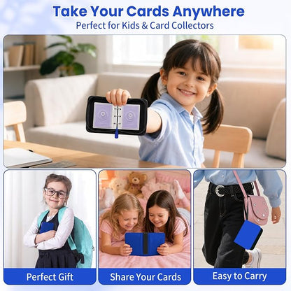 1 Pocket Card Binder with Zipper, 100 Pockets Mini Trading Card Album, Premium PU Leather Single Card Binder, Small Display Folder for TCG & Sports Cards
