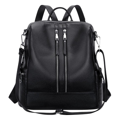 ALTOSY Genuine Leather Backpack Purse for Women Convertible Shoulder Bag Crossbody Bag Elegant Casual Daypacks (S77 Black)