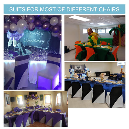 banquetbay Spandex Stretch Chair Cap One Leg Covers Sashes Bands/Hood/Hat Elegant for Event Party Decor Cadbury Purple