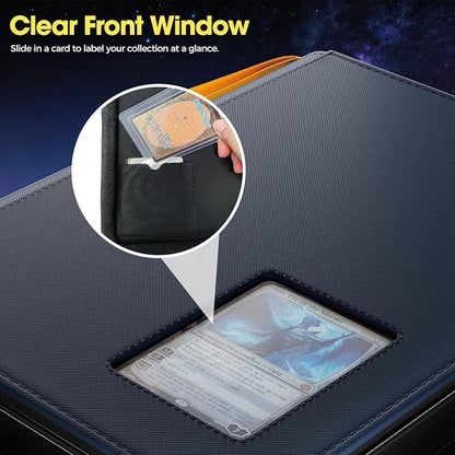 ProCase 4 Pocket Top Loader Binder, Holding 144 Cards in 3"x4" Toploaders, Side Loading Small Book Folder with Clear Window for Pokemon, Trading, Sports Cards Collection TCG, MTG -Navy