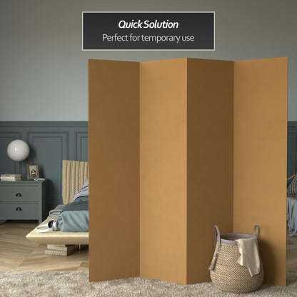 6 ft. Tall Brown Temporary Cardboard Folding Screen - 4 Panel