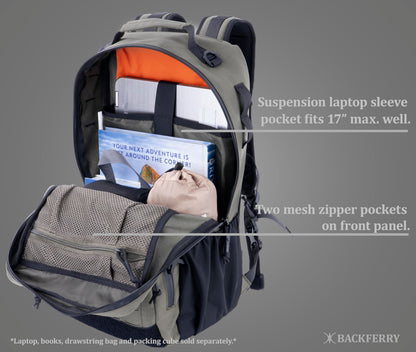 BACKFERRY Urban Tactical Backpack Laser-Cut MOLLE Daypack Commuter Bag for EDC,Travel,Work,Hiking for Men Women
