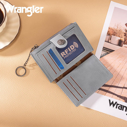 Montana West X Wrangler Small Women'S Wallet Western Keychain Card Holder for Women Slim Minimalist Wallet with Rfid Lining and Smooth Metal Zipper WG338-W099JN