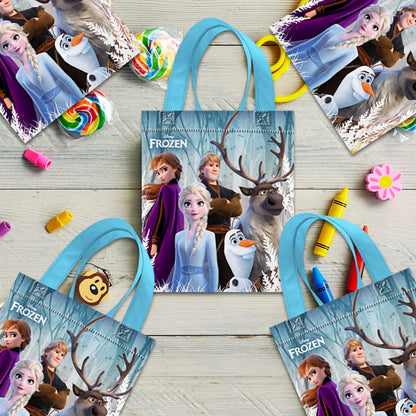 Disney Frozen Party Favor Bags Set – 24 Pack of 8" Frozen Party Goodie Bags for Kids Bulk Reusable Mini Totes | Disney Frozen Birthday Party Supplies