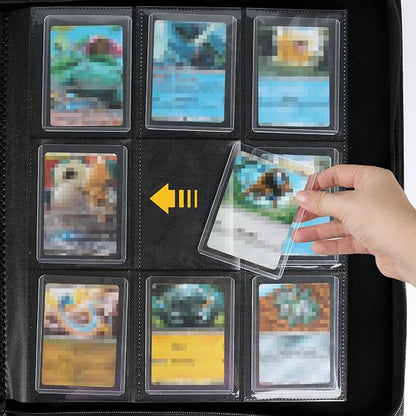 Toploader Binder, Holds 324 Toploaders, 9 Pocket Top Loader Binders with Sleeves for 3 x 4'' Toploaders, Double-Sided Pocket Top Loader Storage Binder, Trading Card Binder - Diamond Blue