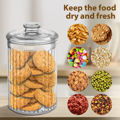 Vinkoe Cookie Jar, 51oz Acrylic Candy Jars with Lids, Apothecary Jars, Clear Cookie Jars for Easter, Christmas, Candy Buffet, Office Desk, Party Table, Nuts, Cookies, Chocolate, Coffee Pod, Tea