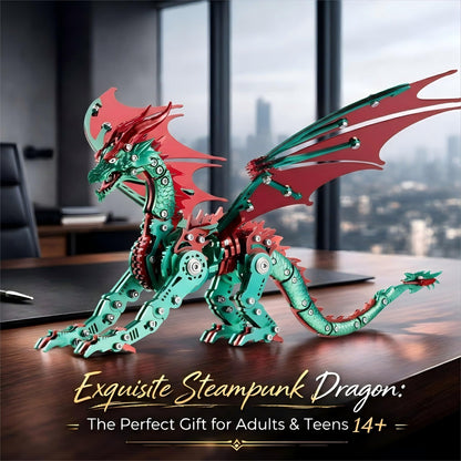 3D Metal Dragon Model Kit for Adults, Mechanical Pterosaur Puzzle, DIY Assembly Steel Model, Challenging Building Kit, Unique Gift for Men Desk Decor