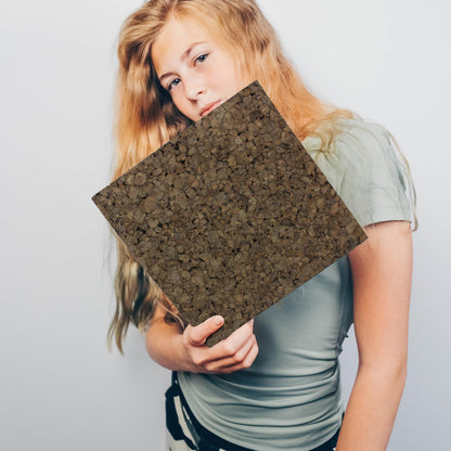 Flipside Products 12" x 12" x 9.5mm Thick Dark Brown Cork Squares, Wall Tiles, Square Pinning Cork Board, Bulletin Board Mini Wall Board - 4 Pack