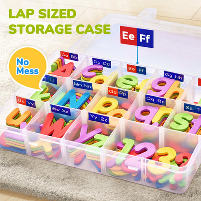 Gamenote Classroom Magnetic Alphabet Letters Kit 178Pcs with Double Side Magnet Board - Foam Alphabet Letters for Preschool Kids Toddler Spelling and Learning Colorful ABC Education Fridge Magnets