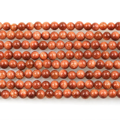 MJDCB 320pcs Small Stone Beads 2mm Golden Sandstone Round Smooth Loose Gemstone Bead for Jewelry Making Bracelets Earrings Necklaces Accessories