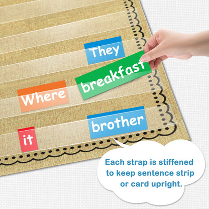 EAMAY Standard Pocket Charts, Clear 10 Pocket Chart for Teacher Lessons in a Classroom or Home Use – Fits Standard 3” Sentence Strips and Word Cards, Brown