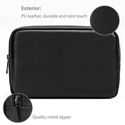 ProCase Accessories Bag Organizer Power Bank Case, Electronics Accessory Travel Gear Organize Case, Cable Management Hard Drive Bag -Black