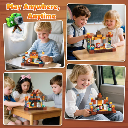 Mini Magnetic Blocks with Magnet Box - 60PCS Magnetic Building Blocks for Kids Ages 4-8, Magnet Block Travel Toys, Magnetic Cubes STEM Stacking Toy, Easter Birthday Gifts for Boys & Girls 3 4 5 6+