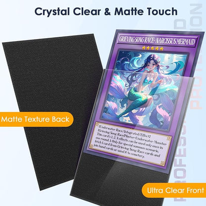 500 Pcs Black Card Sleeves Toploaders for Trading Card, Matte Card Sleeves Deck Card Protectors Compatible with Baseball Cards, Sports Cards, Game Card