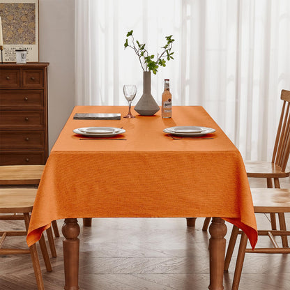 BALCONY & FALCON Rectangle Tablecloth Jacquard Style Water Resistant Table Cover for Autumn Fall Harvest Halloween Thanksgiving Party Dining Kitchen (Pumpkin, 55 x 95 inch)
