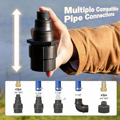 1HP 5000GPH Sump Pump - Clean/Dirty Water Portable Transfer Submersible Pump with Float Switch for Swimming Pool, Garden Pond, Basement with 10ft Power Cord,Remove Water Level Down to 0.2"