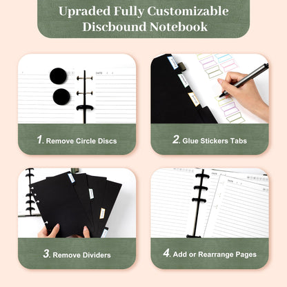 Yoment Discbound Lined Refills for 8.58 x 11 Hardcover Notebook, Spiral Journal Notebook for Office Work Meeting Planner, for School Students Class Notes, Large